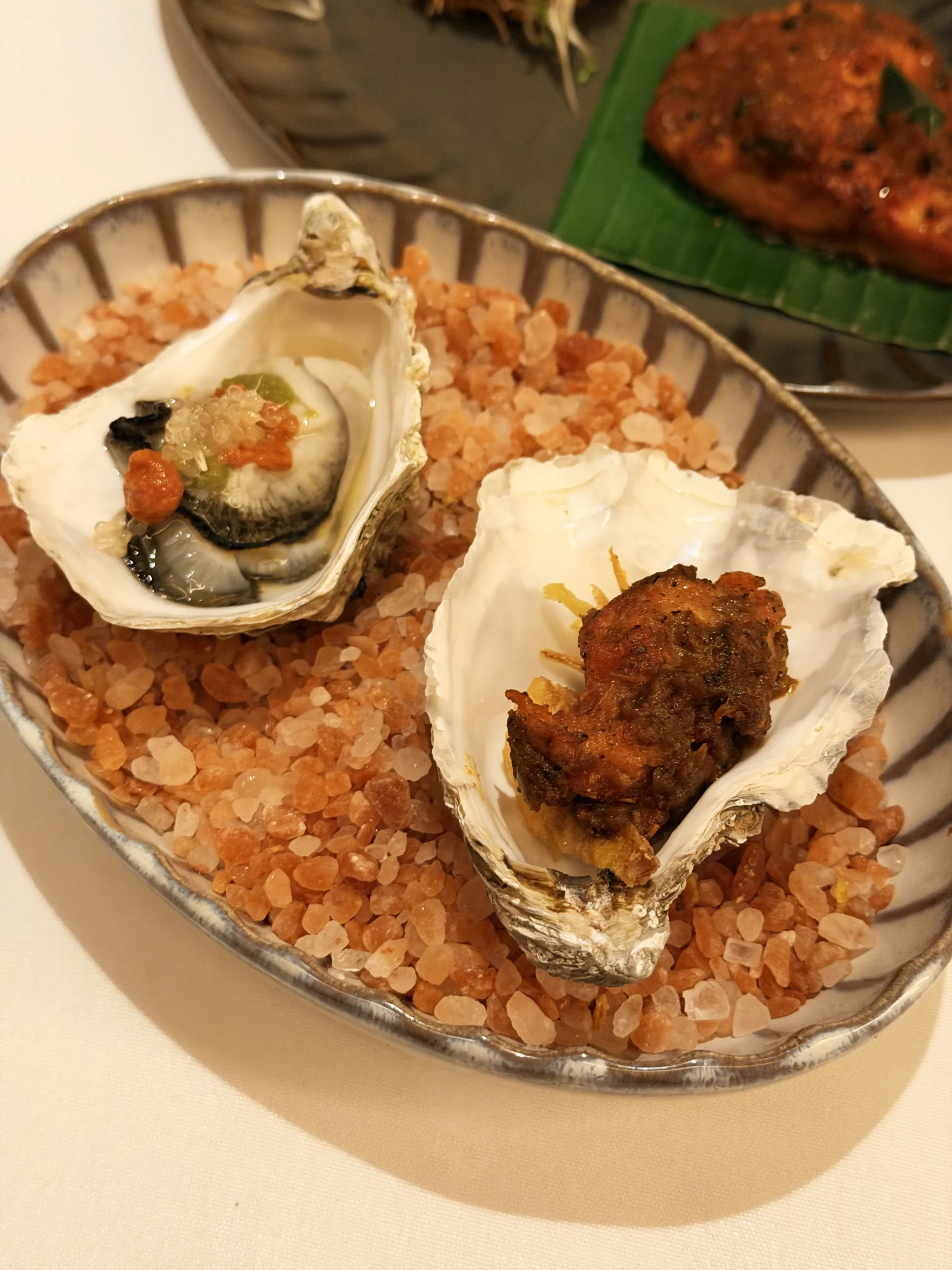 Pan-fried hot oyster tossed in a rich, aromatic pepper masala at Quilon London.