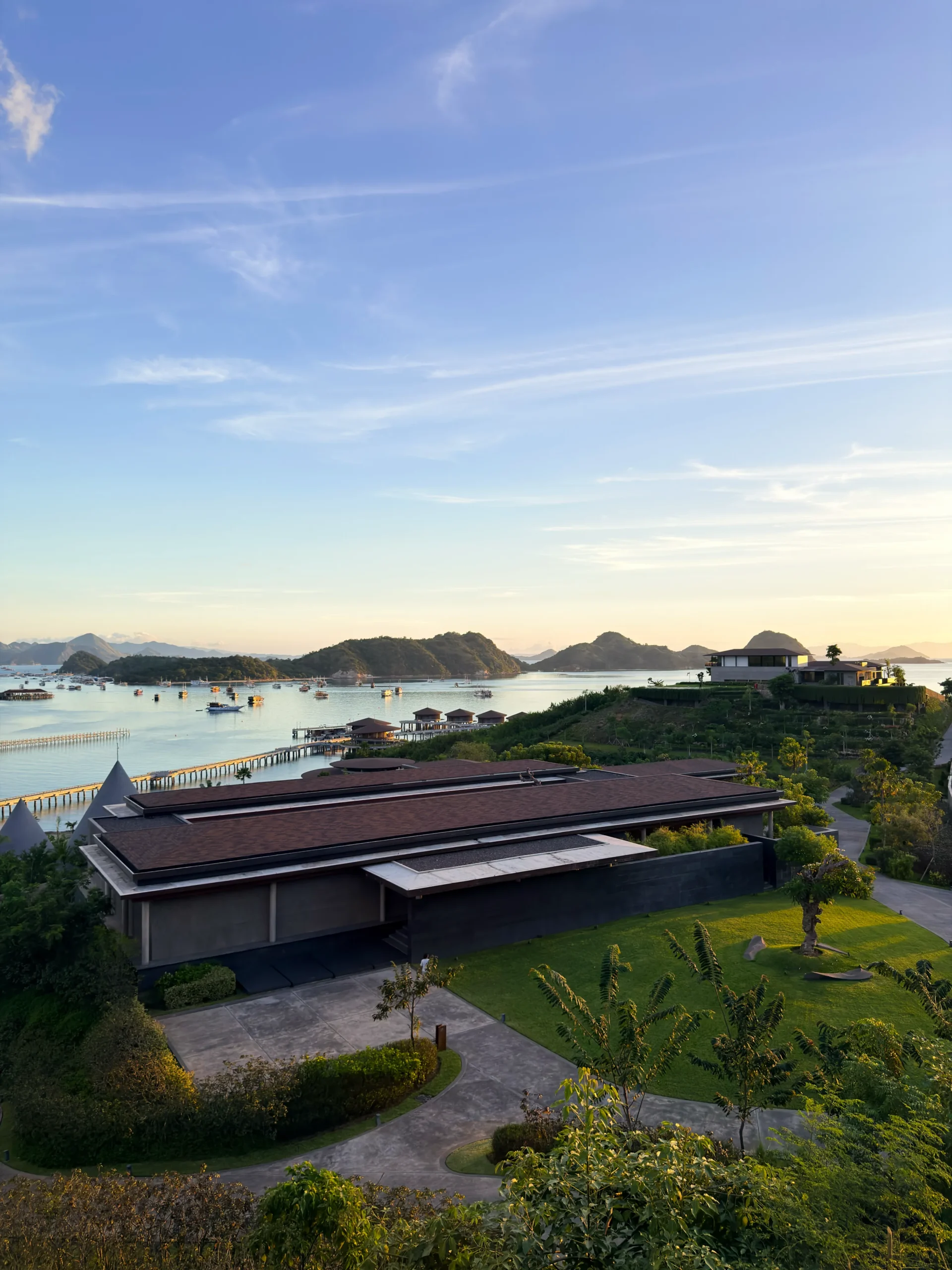 Panoramic ocean views from the serene Nera Lounge terrace at Ta'aktana, a Luxury Collection Resort in Labuan Bajo.