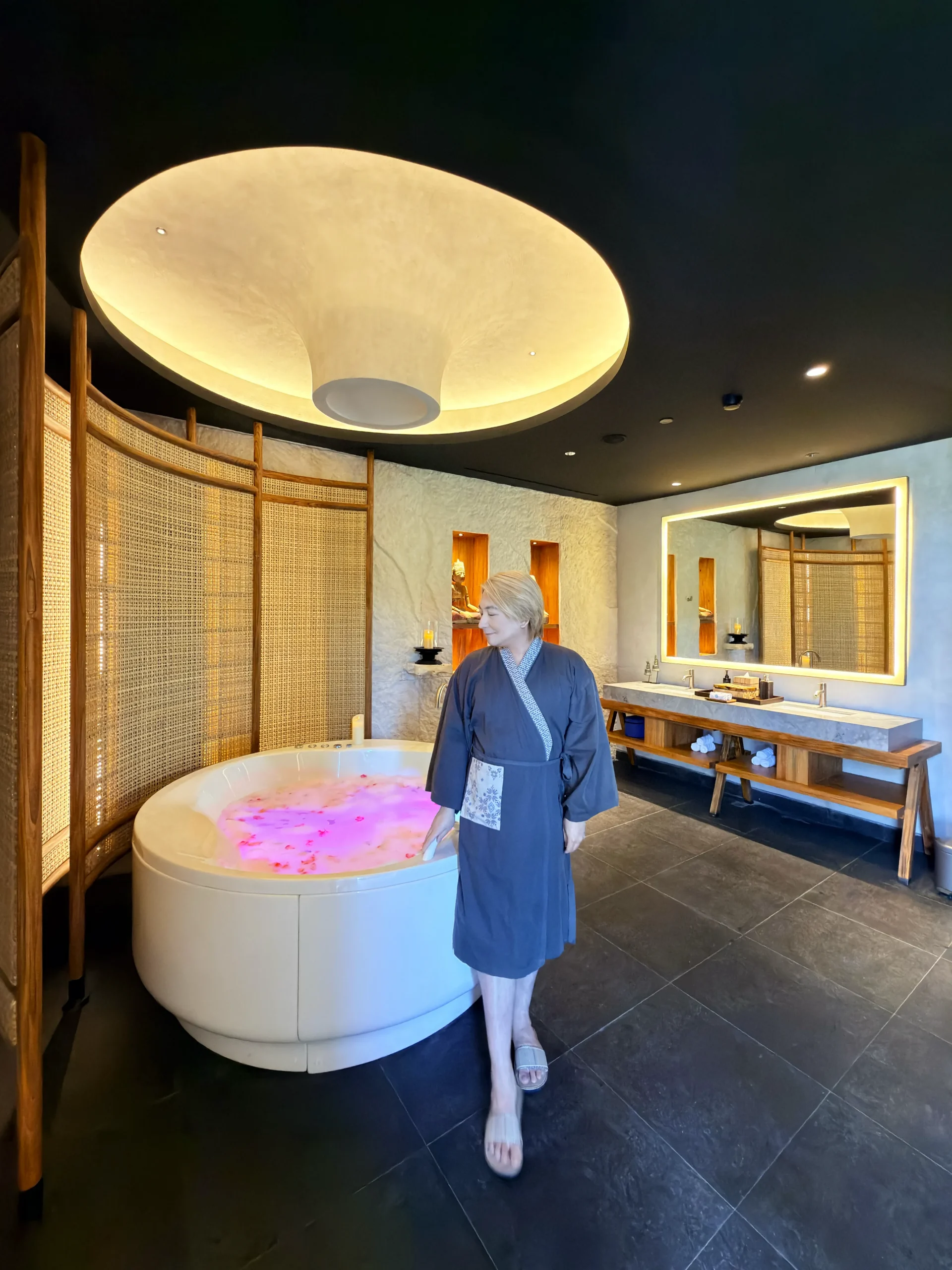Stefano Malachi receiving a professional therapeutic spa treatment in the serene and private setting of Di'A Spa.